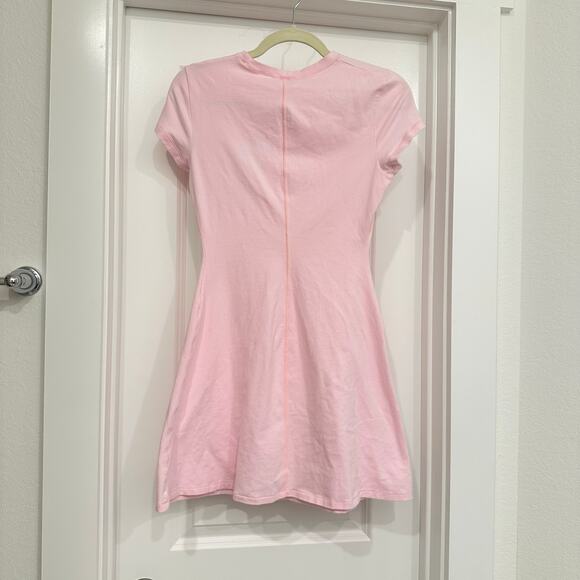 SKIMS COTTON JERSEY HEART MINI DRESS IN CHERRY BLOSSOM SIZE MEDIUM - Picture 6 of 8